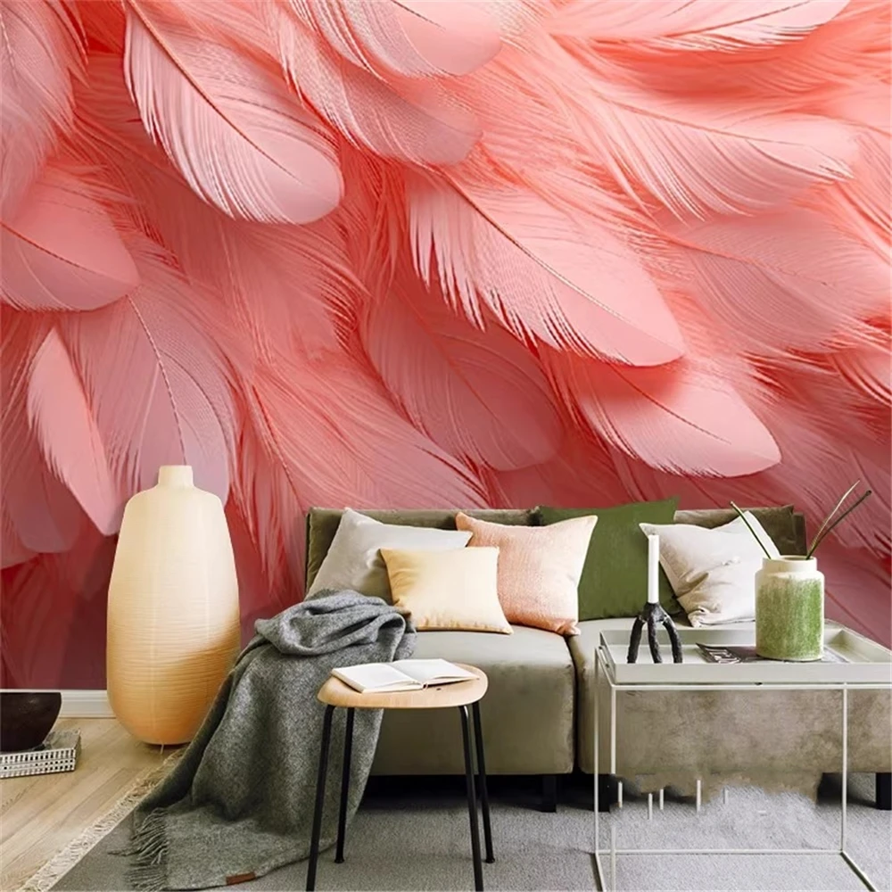 beibehang custom Modern minimalist feather small fresh wallpapers for living room decoration nordic background mural wall papers