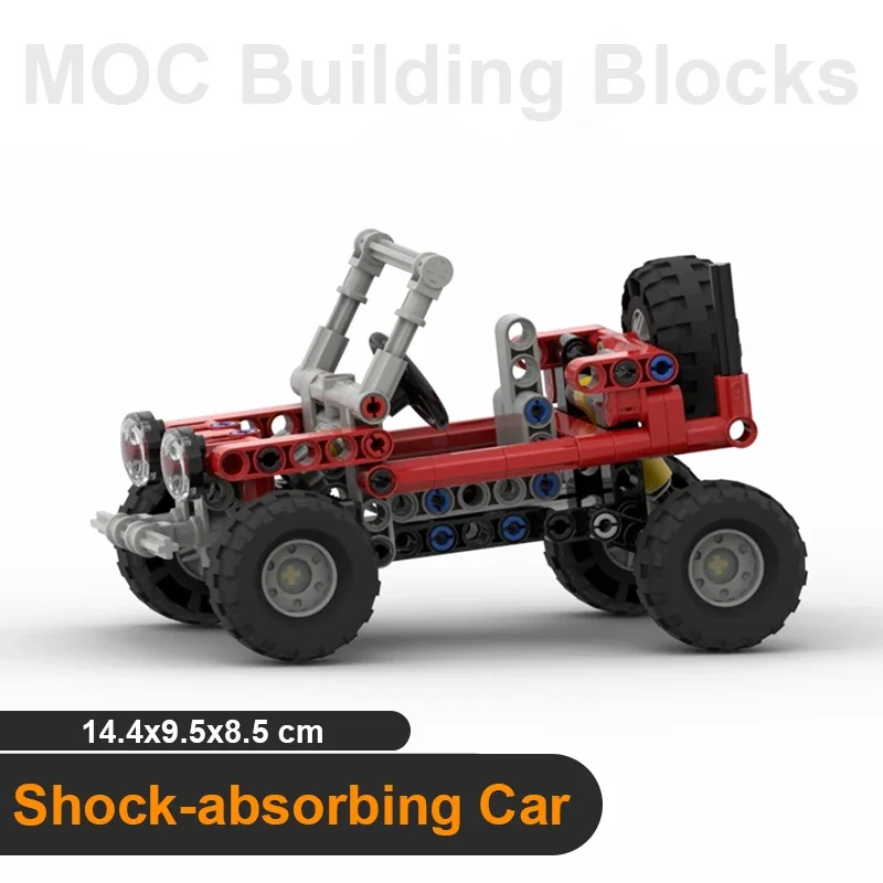 Blocs de construction tout-terrain avec amortisseur à ressort, assemblage de pièces amples, briques MOC, voiture pour enfant, bricolage, Modification, jouets de haute technologie