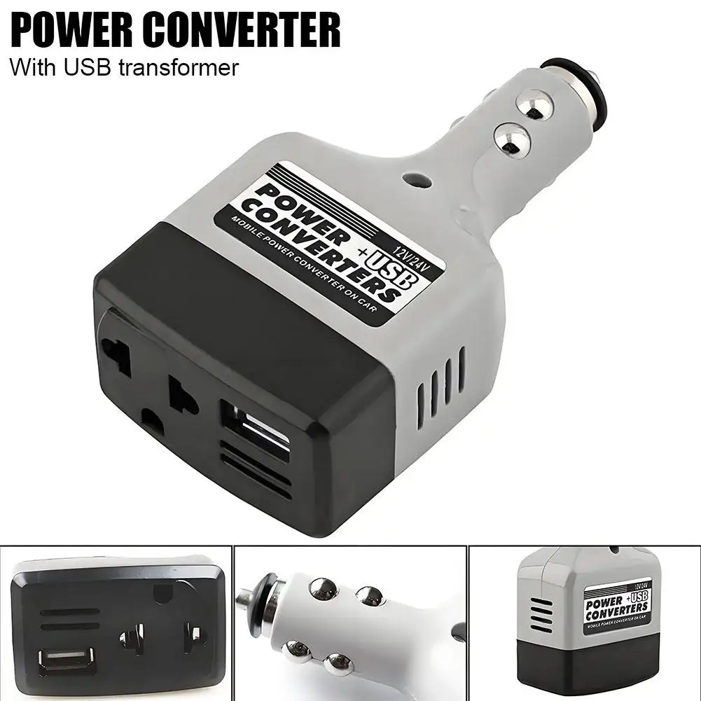 Car Converter Portable Universal Power Transformer Interface Socket DC Inverter 220V 12V/24V Charger Accessories USB To Car O4M8