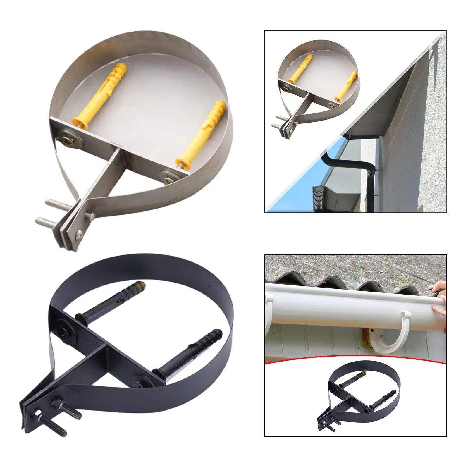 

8' Chimney Pipe Bracket Metal Sturdy Portable Adjustable Accessories Fixing Ring Pipe Hanger Fireplace Parts Hardware