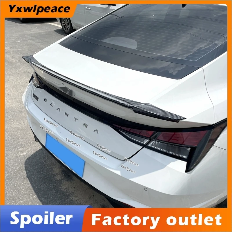 

For Hyundai Elantra Avante CN7 Spoiler 2020 2021 2022 ABS Plastic Unpainted Color Rear Trunk Lip Spoiler Car Accessories