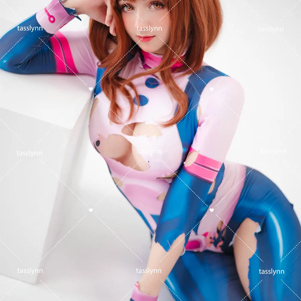 

Hero Academia Cosplay OCHACO URARAKA Cosplay Costumes for Women Zentai Spandex Jumpsuits Cosplay Bodysuit for Geek Girls