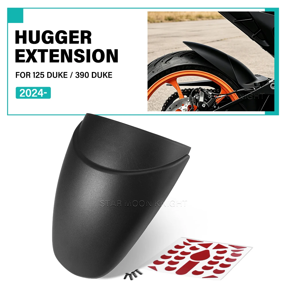 Hinterer Kotflügelverlängerer für 125 Duke 390 Duke 2024-2026 Motorrad Hinterradabdeckung ABS Schmutzfänger Verlängerung Spritzschutz