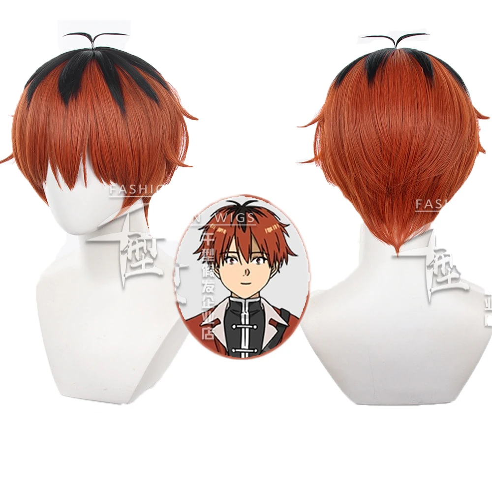 アニメ-スターク-コスプレウィッグ-30cm-ブラックオレンジ-耐熱性合成毛-ハロウィンパーティー-スターク-ロールプレイウィッグ