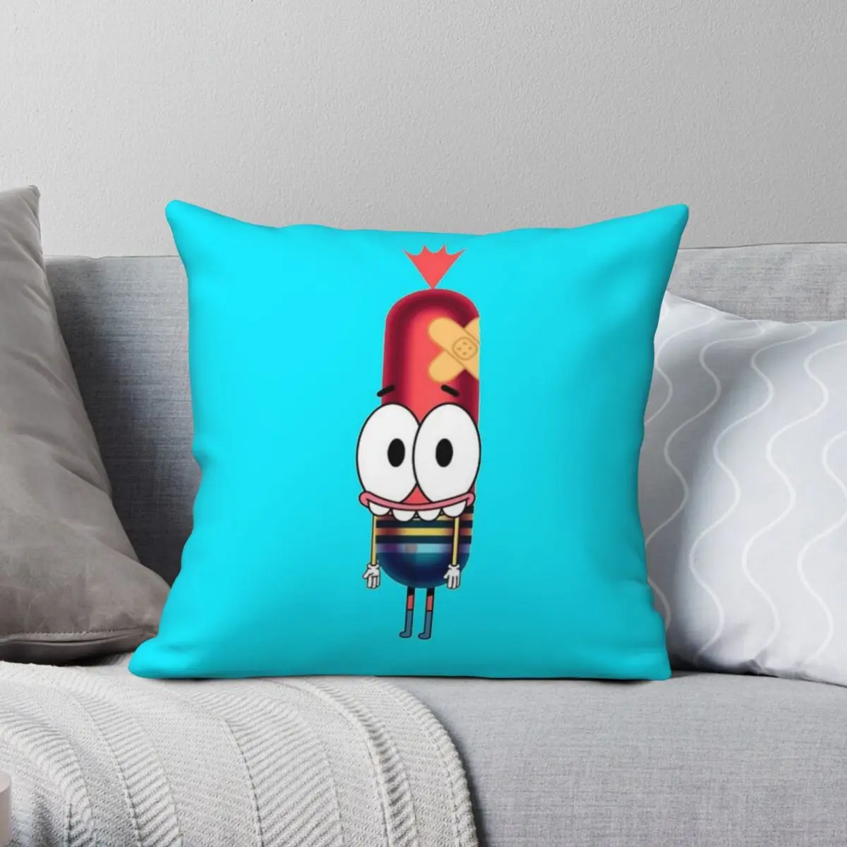 Pinky Malinky Cartoon Character Square Pillowcase Polyester Linen Velvet Pattern Zip Decorative Room Cushion Case