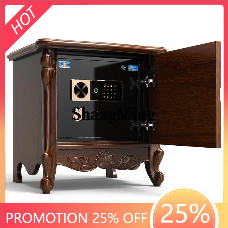 

SM Home Solid Wood Hidden Bedside Safe Home Office Small Large Capacity Safe