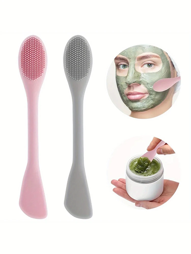 Brosse pour masque Facial à Double tête, applicateur en Silicone, cuillère, spatule, bâton d'agitation, soins de nettoyage de la peau pour femmes, outils de maquillage à domicile