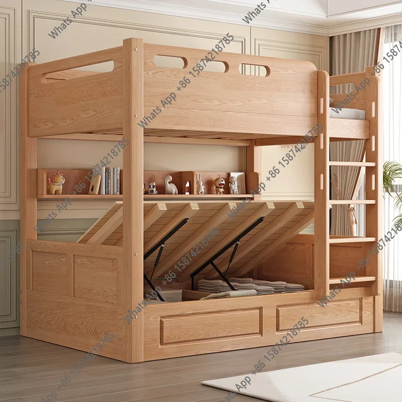 

Двухъярусная кровать N63 из красного дуба класса люкс, 100x200, 120x200, 135x200, 150x200 см, для двух человек, с каркасом, для спальни, для родителей и детей, кровать-чердак
