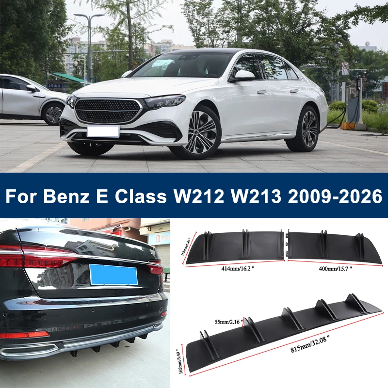 

2-Segment Shark Fin Rear Diffuser For Benz E Class W212 W213 2009-2026 Rear Bumper Lip Splitter Chassis Spoiler Tuning Parts