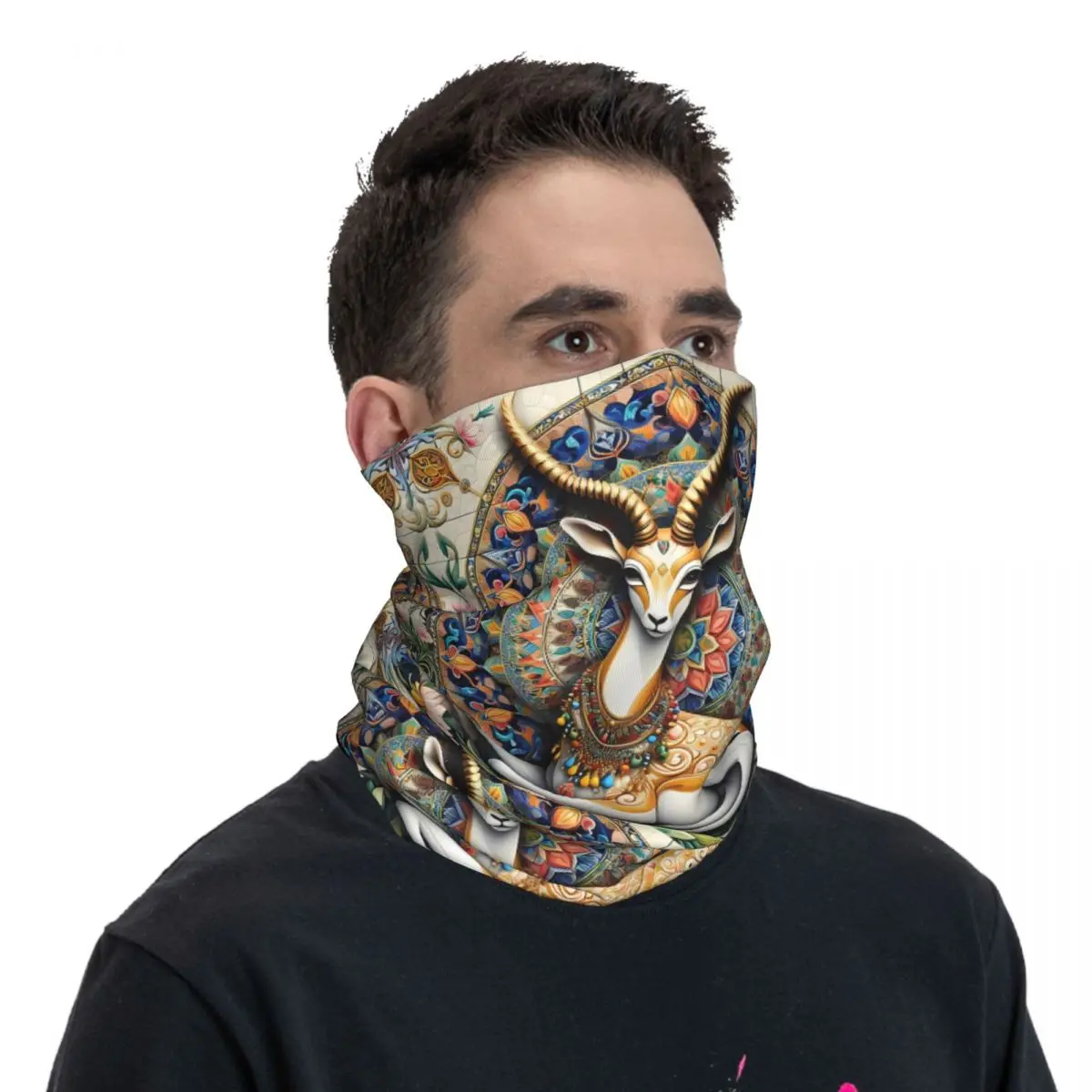 Elk Scarf Neckerchief Neck Face Mask Polyester