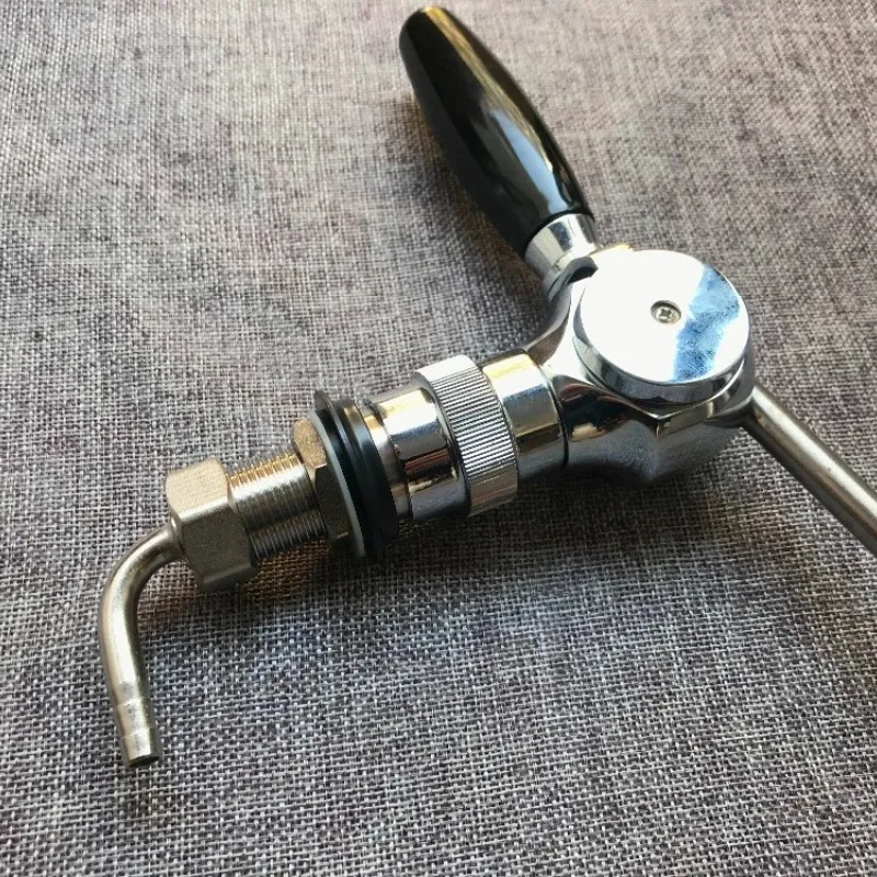 Belgian beer tap with 30mm thread shank and accessore for hose ,flow control ball beer tap,brass material,for homebrew