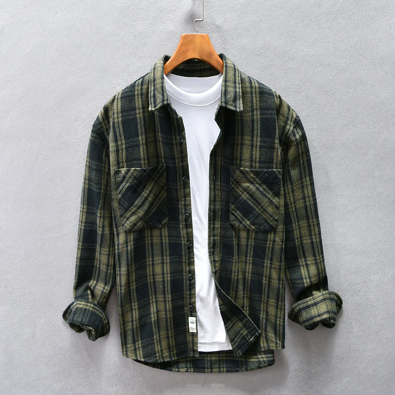 New Stylish Long Sleeve Thickness Quality Cotton Shirt Men Brand Trend Comfortable Enlarged Size Tops Clothing Chemise Homme