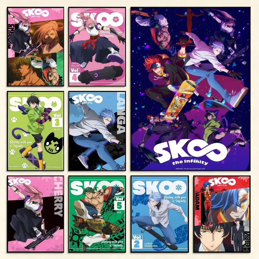 Skateboarding Sports Anime S-Sk8 Poster Digital Solvent Print Waterproof PP Fade-Resistant Wall Art Room Decor Gift
