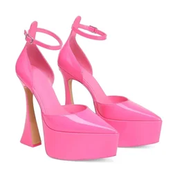 Spring/Summer Women's New 15cm Thick High Heel Sandals Fashion Thick Bottom Platform Pointed Banquet Wedding Single Shoes