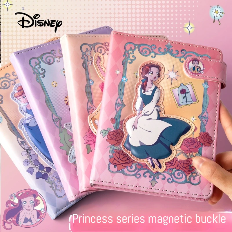 A5 Genuine Princess Handbook Princess Family Image PU Magnetic Buckle Notebook Cute Girl Heart Handbook Children\'s Gift