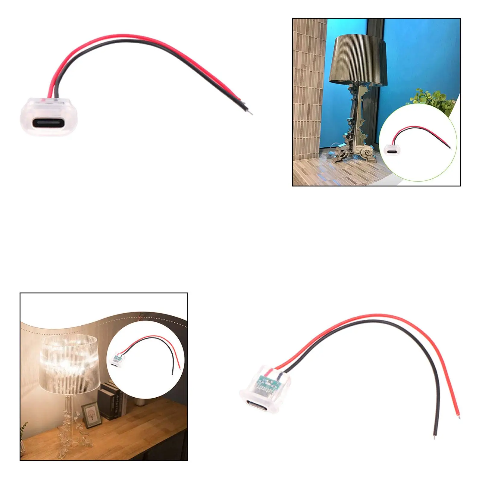 هيكل أنثى من النوع C سلك 2 دبوس ملحقات مدمجة قوية يستبدل اللحام