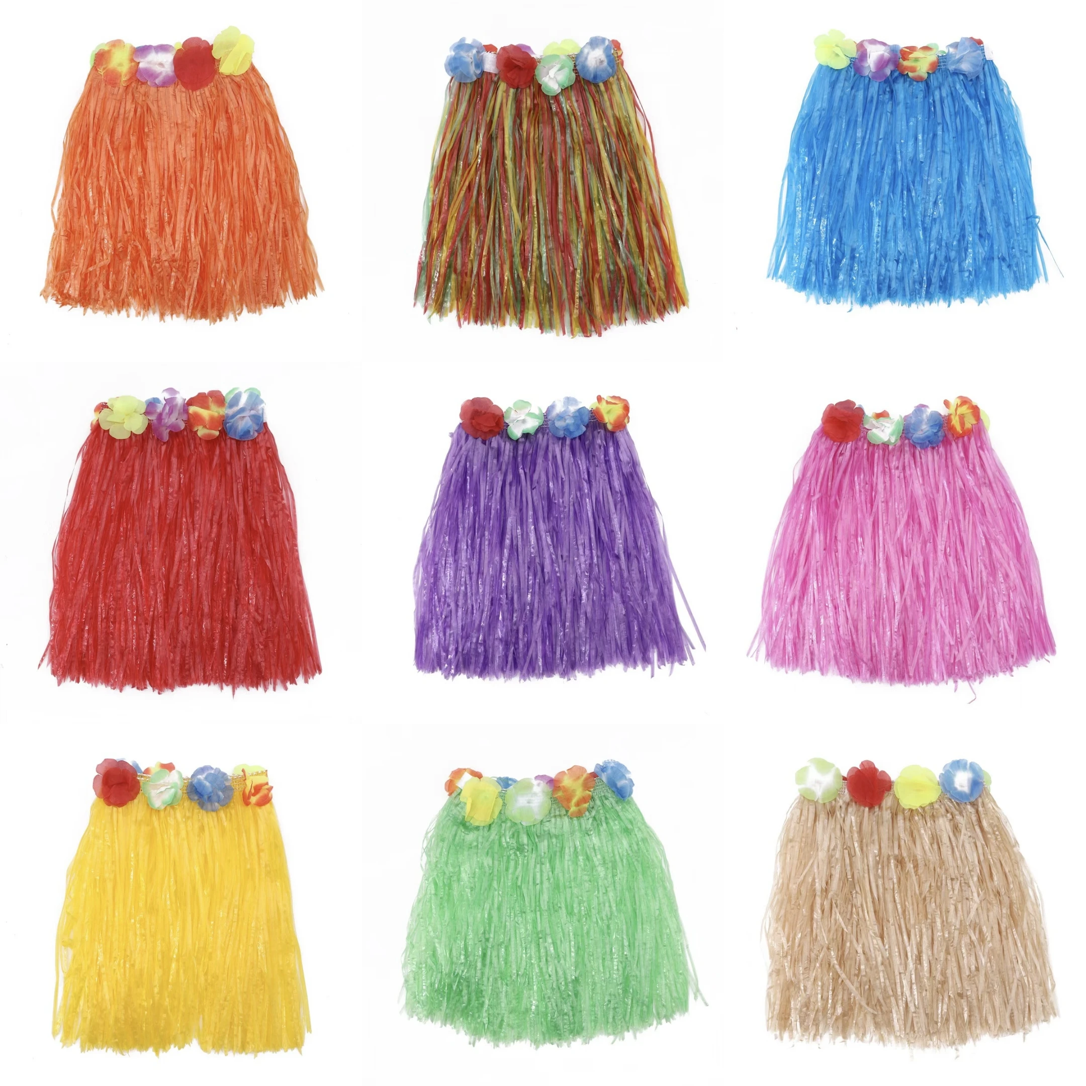40cm Hawaiian Grass Skirt Hawaiian Party Decor Flower Grass Skirt Wedding Party Dance Performance Props Birthday Party Supplies