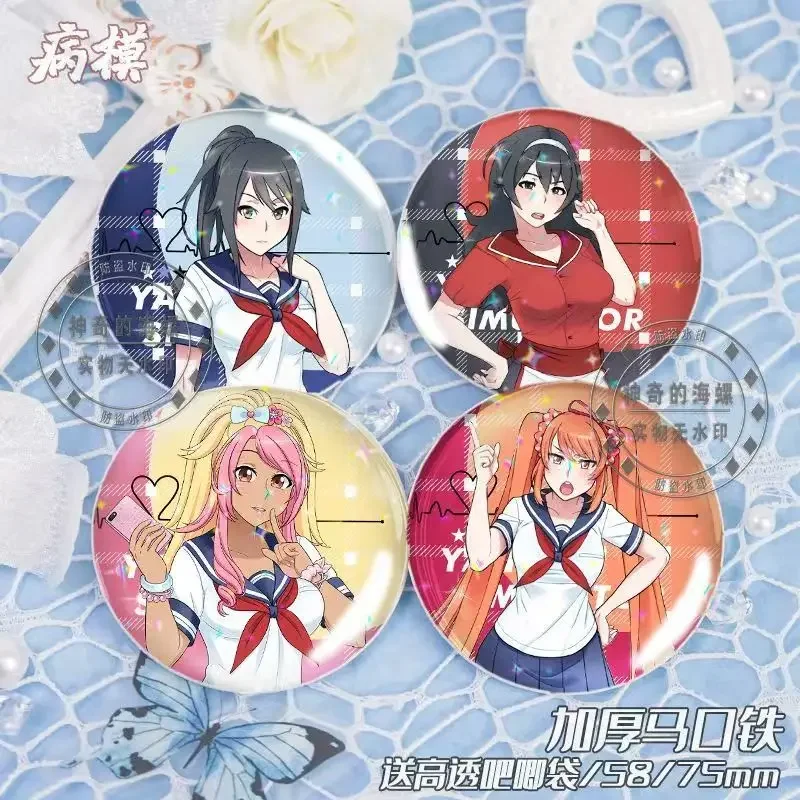 Yandere Simulator Ayano Aishi, значки для косплея, броши, сумки, нагрудник для рюкзаков, одежда, ювелирные изделия, булавка ручной работы с HD принтом Yandere Simulator Ayano Aishi, значки для косплея, броши, сумки, нагрудник для рюкзаков, одежда, ювелирные изделия, булавка ручной работы с HD принтом