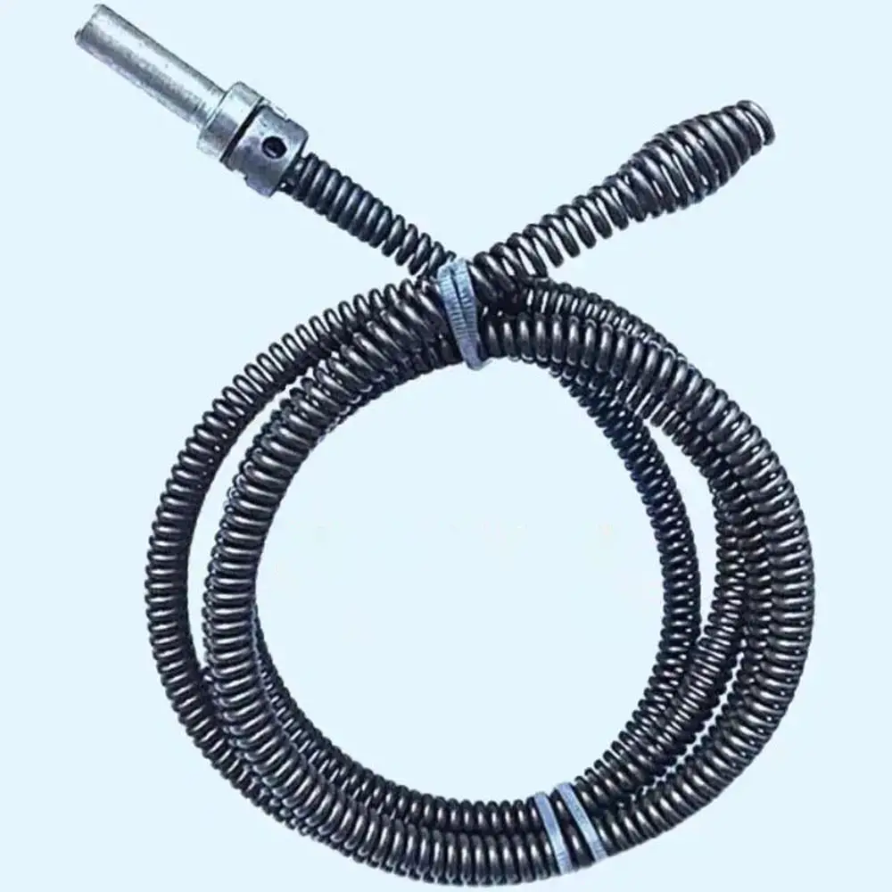 Steel Drain Snake Drill Powered Flexible Spring Plumbing Snake Bendable Spiral Head Pipe Cleaning Cable Toilet Drain Cleaning