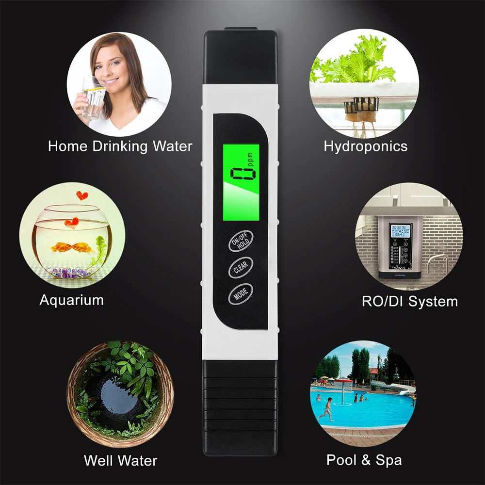 Podofo 3 في 1 الرقمية جهاز اختبار جودة المياه مقياس إجمالي المواد المذابة المدى 0-9999ppm متعددة الوظائف نقاء المياه مقياس الحرارة EC تستر