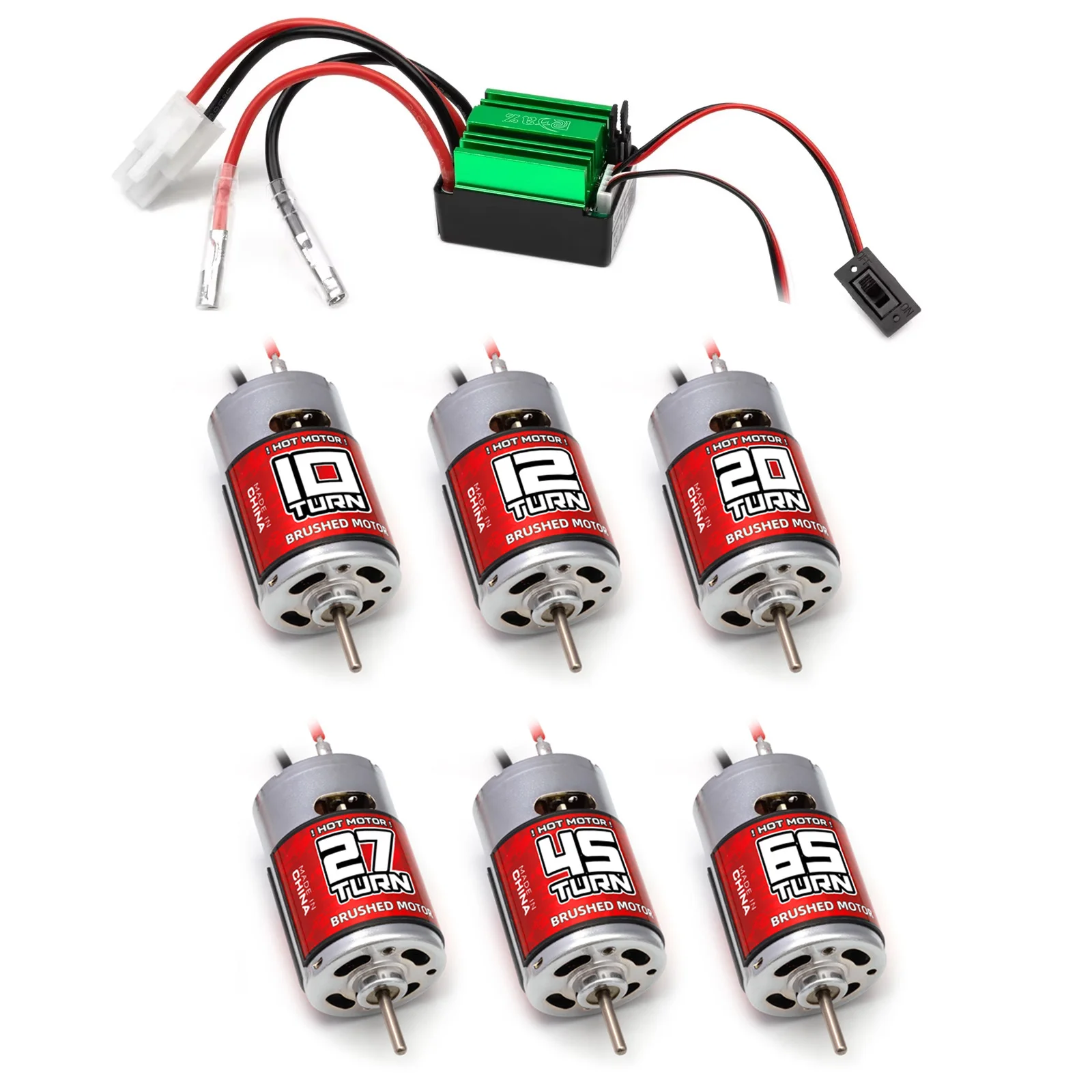 

RC 550 Матовый двигатель 10T-65T ESC 320A Комбинированный набор скоростей Hill Climb Drift Racing Водонепроницаемый для 1/10 RC Cralwer Car/Boat