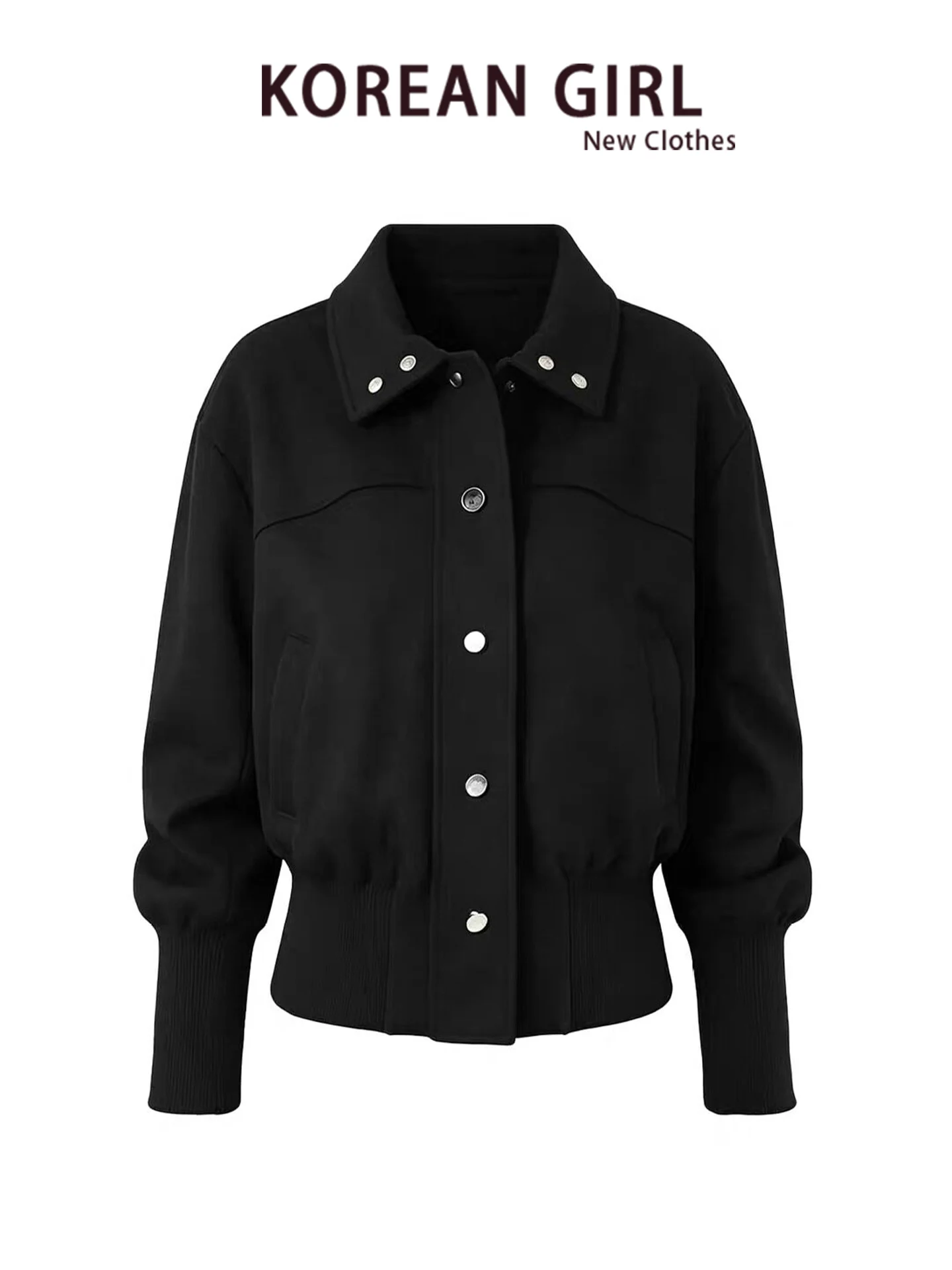 American Style Retro Stand Collar Suede Jacket Women's Short Loose Slimming Early Autumn Top Casual Standard Fit Outerwear