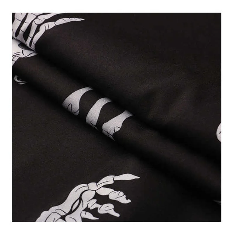 New Arrival Trendy High Street Short Sleeved Shirt Men's Summer Loose Large Personalized Skull Printed Shirts