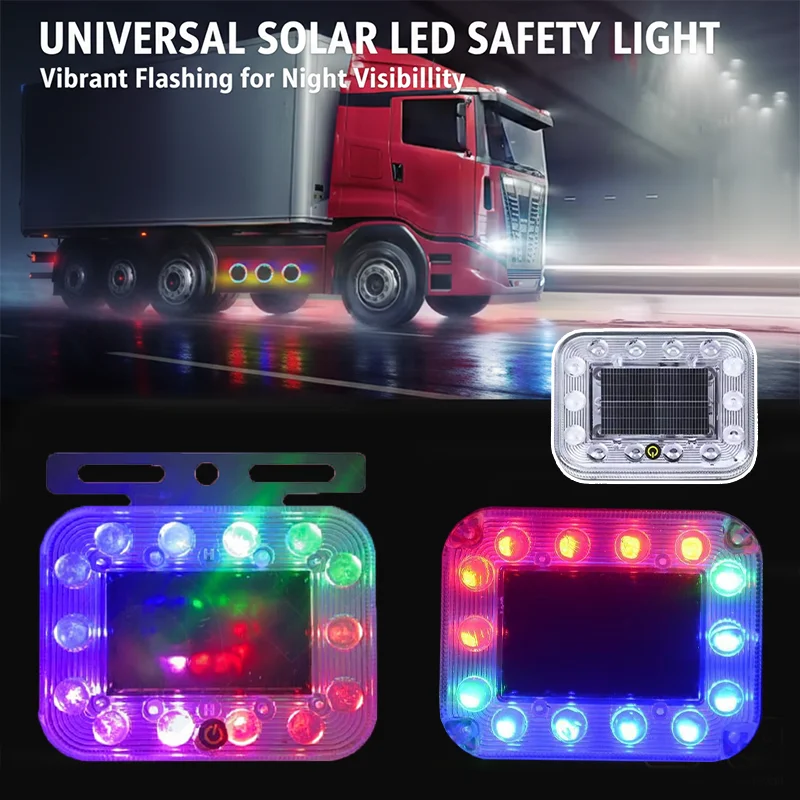 

2/4 шт. Солнечные сигнальные фонари для автомобиля, ударопрочные, для грузовиков, без проводки, мигающие, для предотвращения столкновений сзади, безопасные