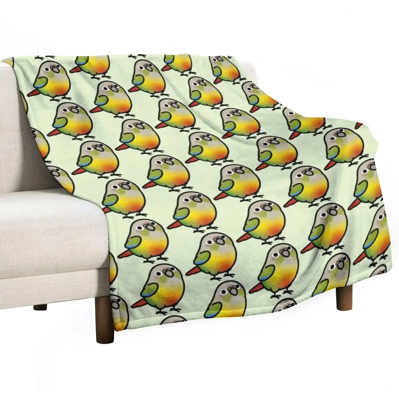 Chubby Pineapple Green Cheek Conure Throw Blanket Hairys christmas decoration Blankets For Sofas Fashion Sofas Blankets