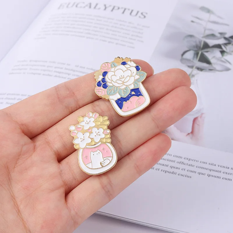 Cartoon Cactus Brooch Potted Plant Brooch Monstera Aloe Vera Plant Brooch Clothing Accessories  Cactus Badge Cactus Lapel Pins