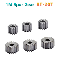 1pc 1M 8T-20T Pinion Spur Gear 1 Mod Cylindrical Flat Gear 8 12 13 14 15 16 17 18 19 20 Teeth 45# Steel