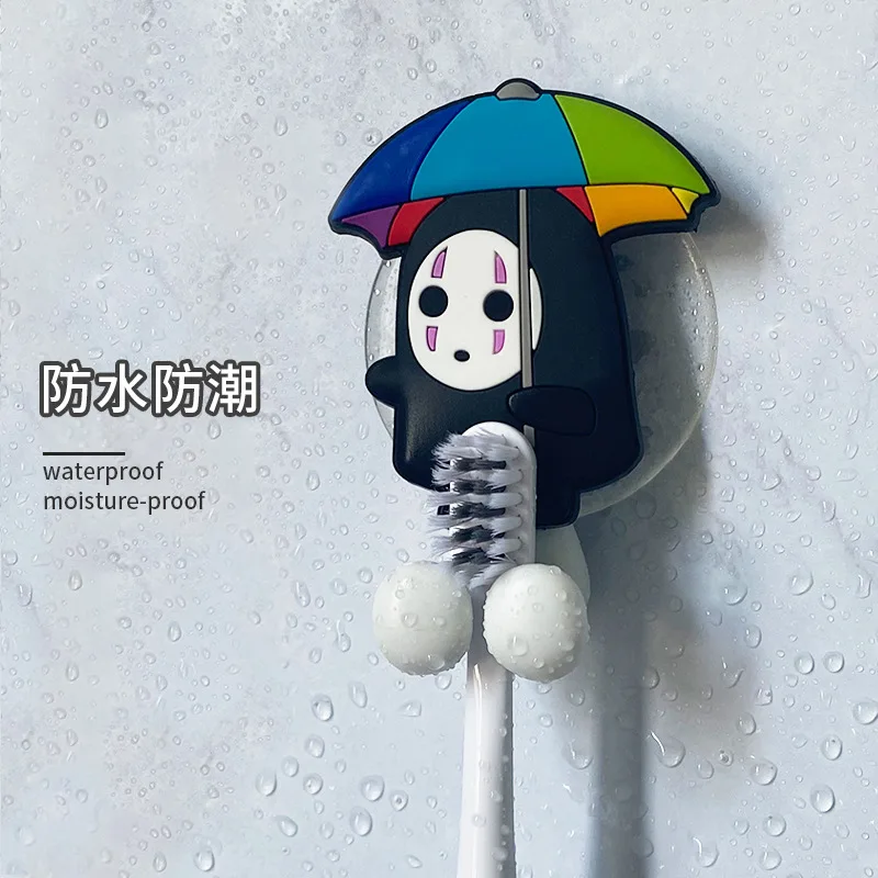 1Pc Cartoon Anime Totoro Figure toothbrush Holder Wall Ooth Brush Storage Rack with Suction Cup Bathroom Organizer Kids Gifts - view 3