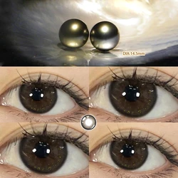 2pcs Myopia Contact Lenses for Eyes Black Shiny Lenses Soft Round Lenses Colored Cosmetics Beautiful Pupil Yearly Fast Shipping