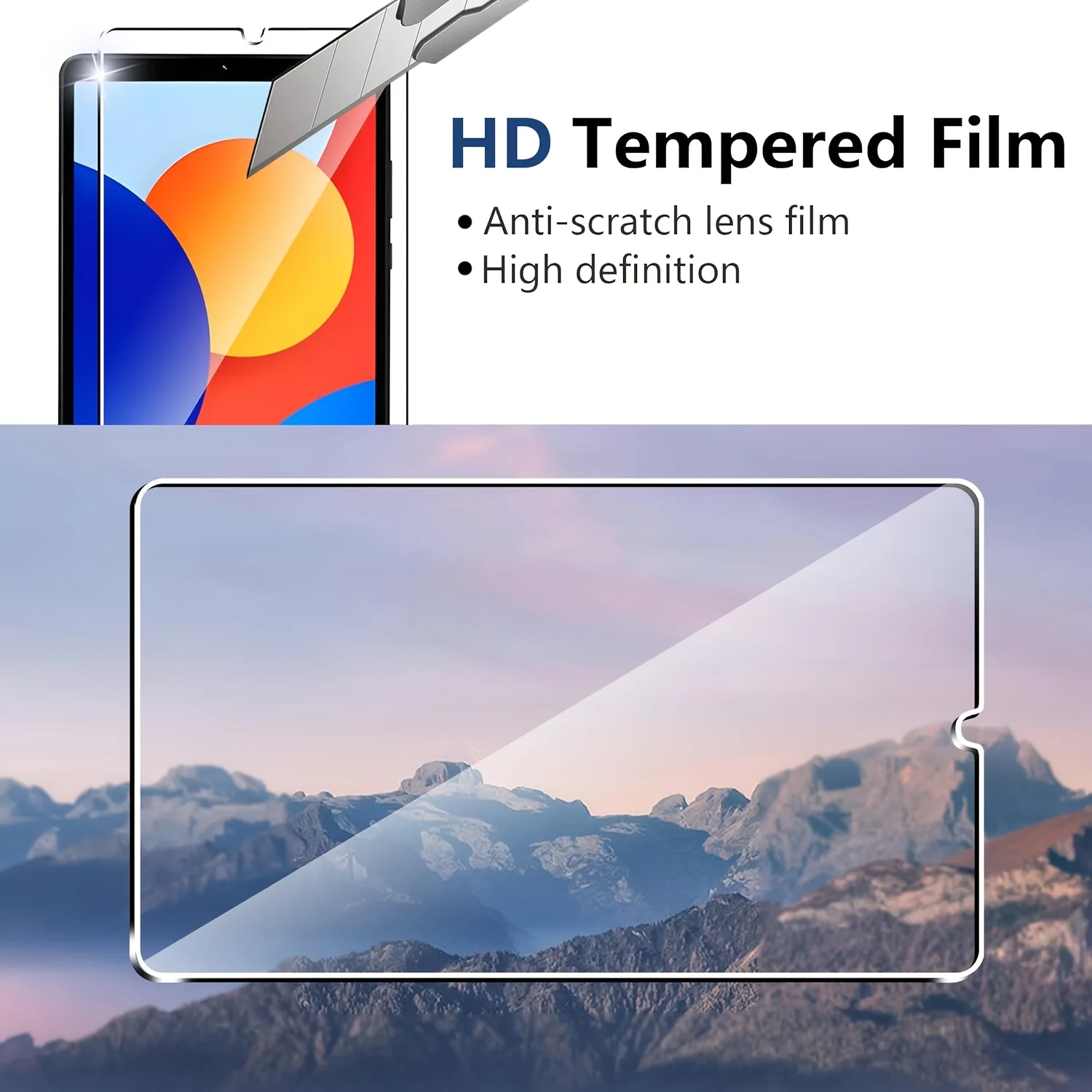 3 pieces high definition tempered glass screen protector for Xiaomi Redmi Pad SE 8.7 inch/4G, 9H hardness, smooth surface
