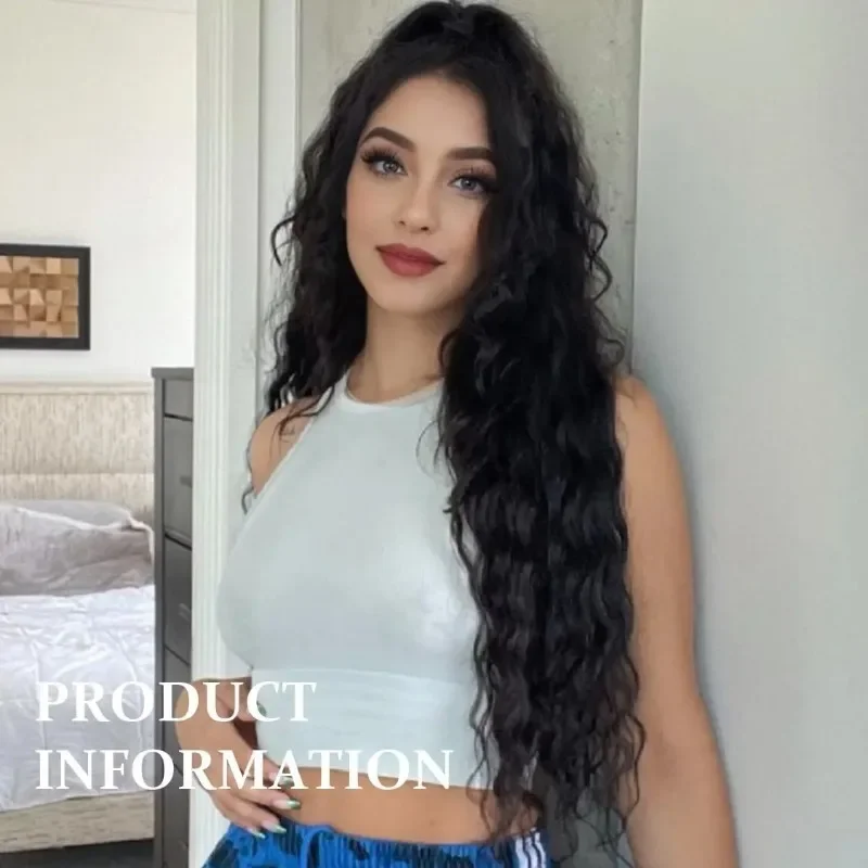 26 بوصة الاصطناعية الذرة متموجة طويل ذيل حصان الشعر التمديد شعر مستعار غريب مجعد مشبك سميك في الرباط ذيل حصان على اكسسوارات للشعر