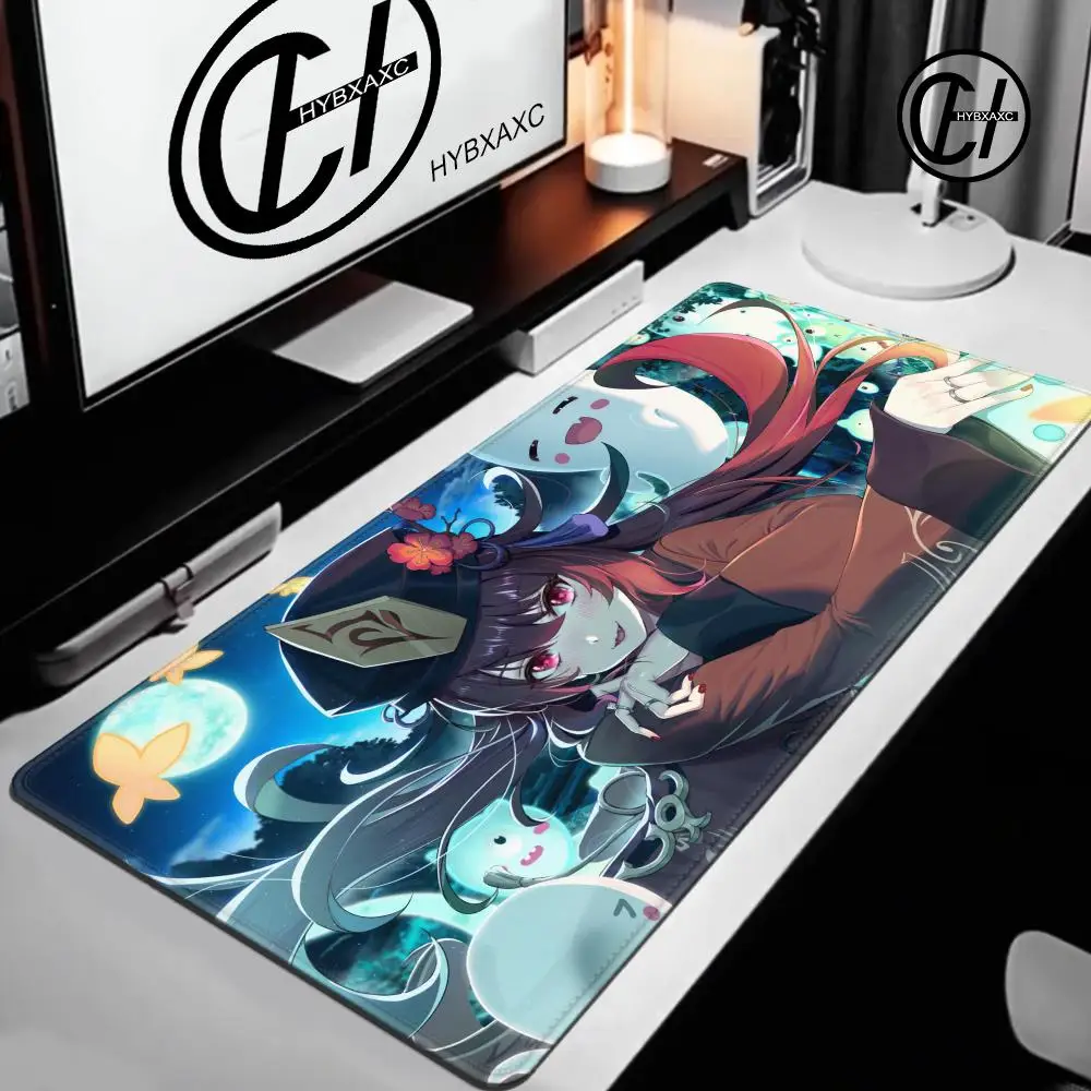 Anime Cute Hu Tao Mousepad Non-slip Rubber Gaming Genshin Impact Mouse Pad Keyboard Mat Computer PC Laptop Pad Game XXL Desk Mat