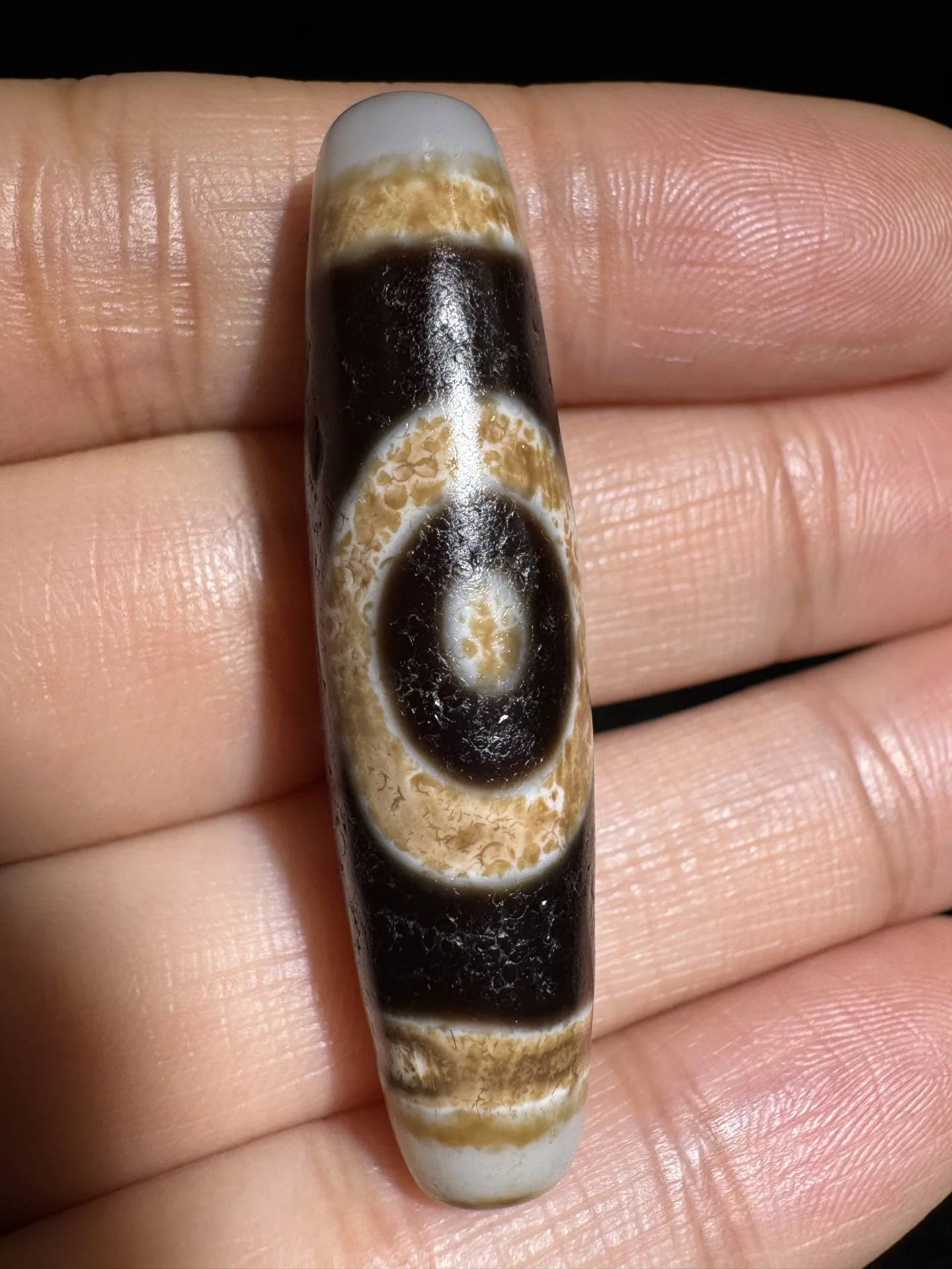 Tibetan butter for heaven and earth, dzi pendant necklace 11x43mm