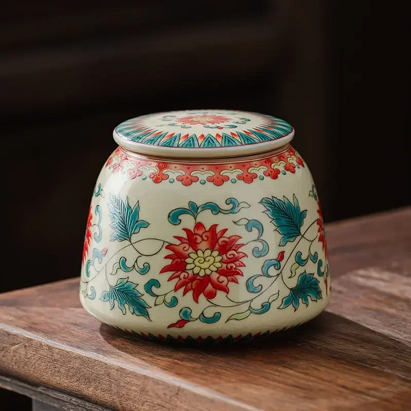 European Style Ceramic Tea Canister Blue and White Porcelain Candy Jar Household Retro Coffee Beans Nuts Powder Storage Jar New