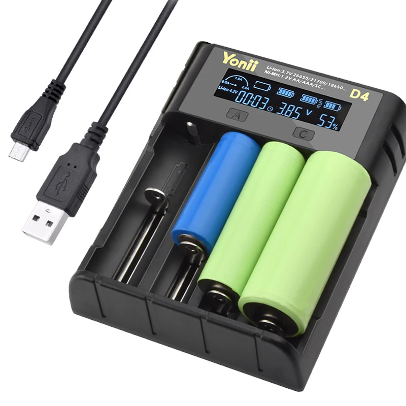 Smart Battery Charger Case for NiMH NiCd Li-ion 18650 26650 21700 18500 AA  AAA Lithium Battery Charger Box