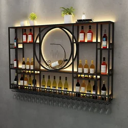 Schwarz moderne Wein Display Rack Wohnzimmer kreative nordische Whisky Schrank Industrie design Rack de Vinos Boutique Möbel