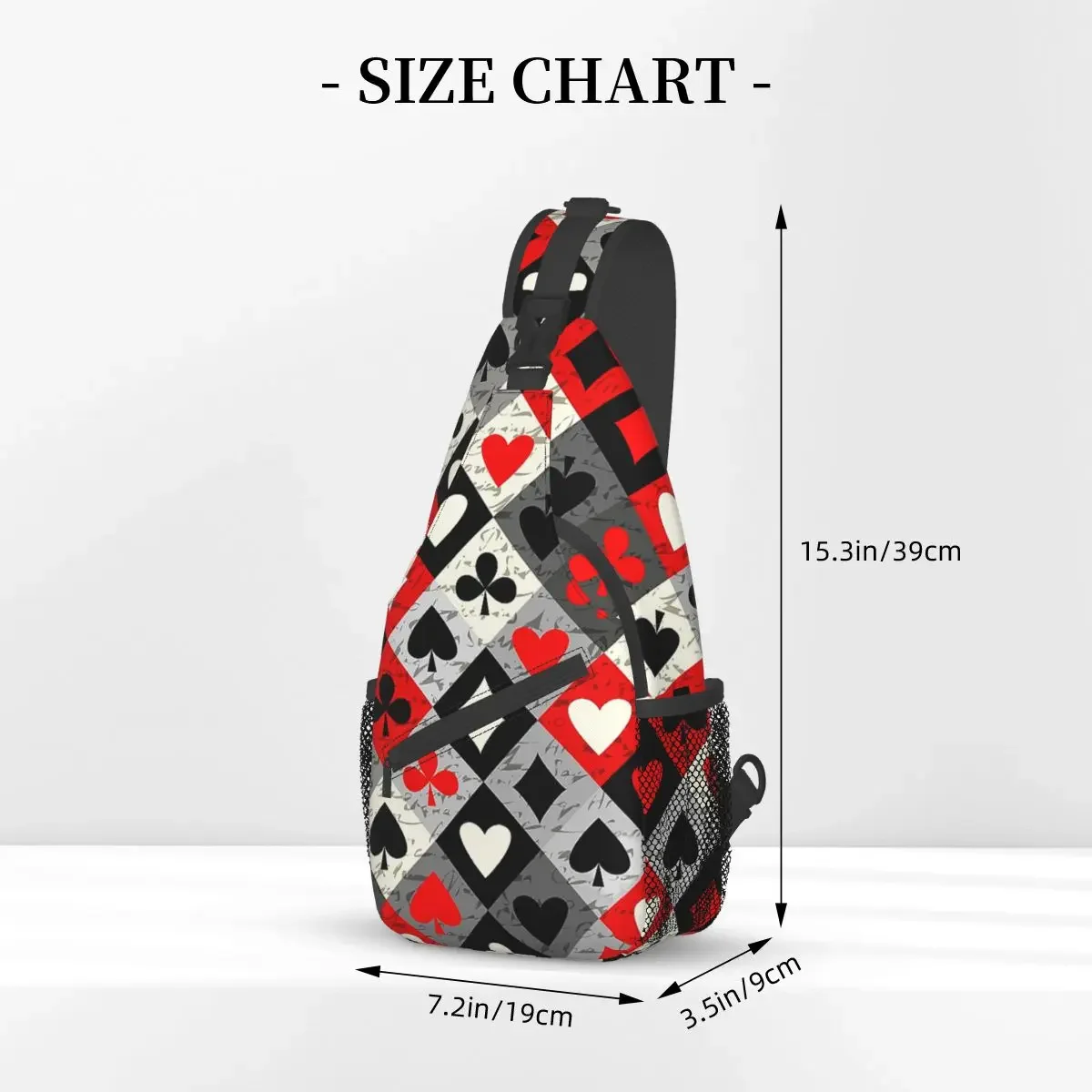 Card Suit Art-75420738 Crossbody Chest Bags Poker Pattern Pockets Travel Pack Messenger Sports Teens Shoulder Bag Unisex