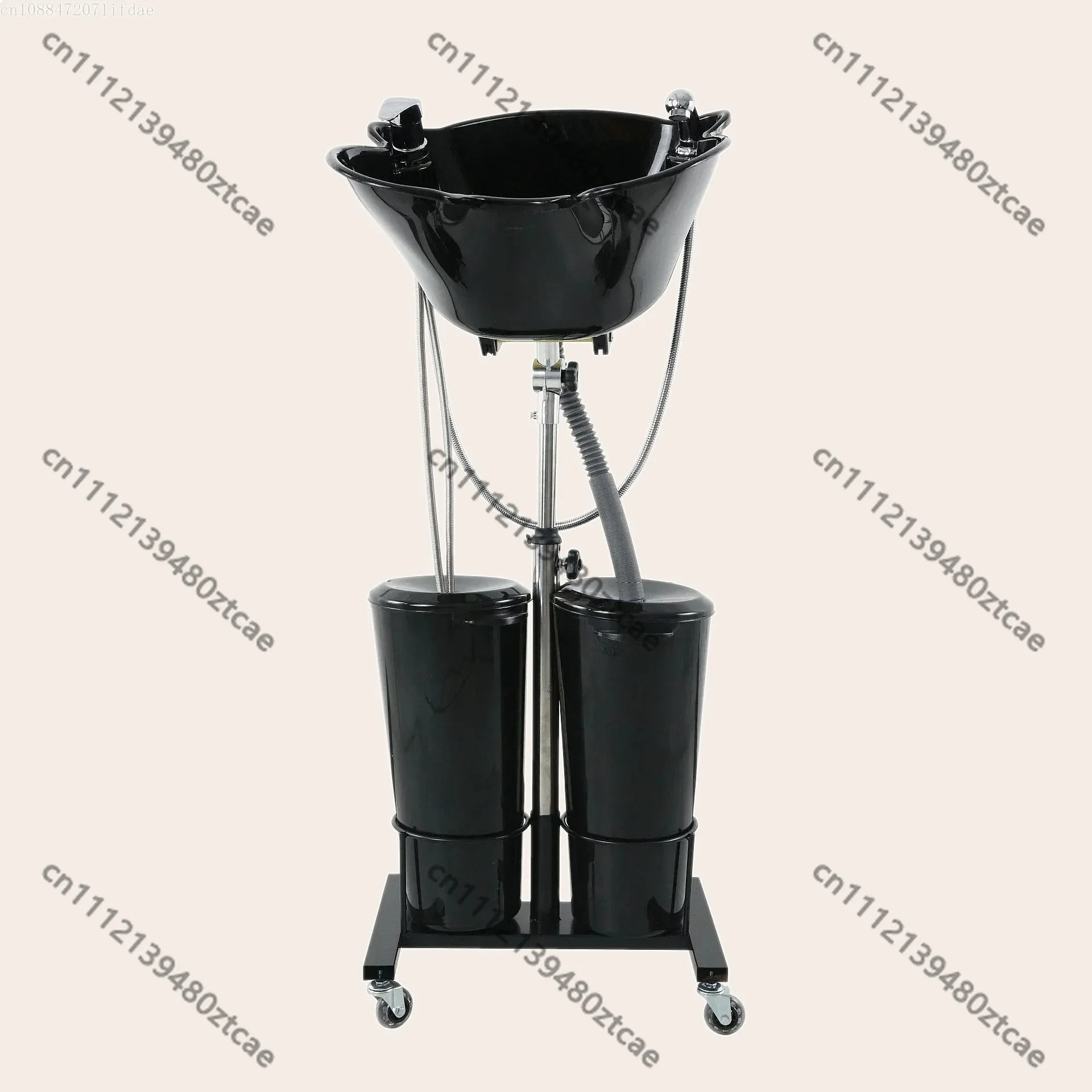 Vertical Shampoo Basin Portable Barber Tilt Tray Electric Double Barrel Shampoo Bed