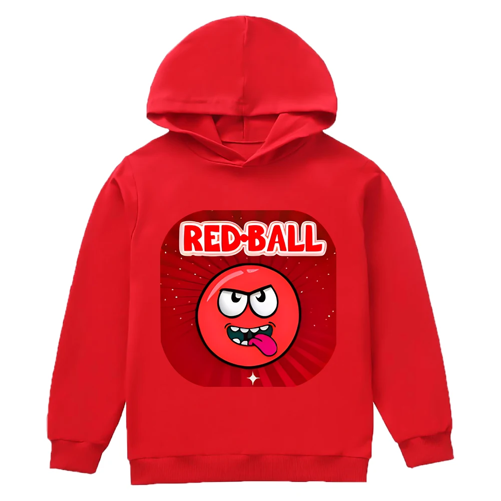 Hot Sale Kids Sweatshirts Red Ball 4 Print Cartoon Children Hoodies Fashion Baby Pullover Casual Outwear Tops Girls Boys Clothes