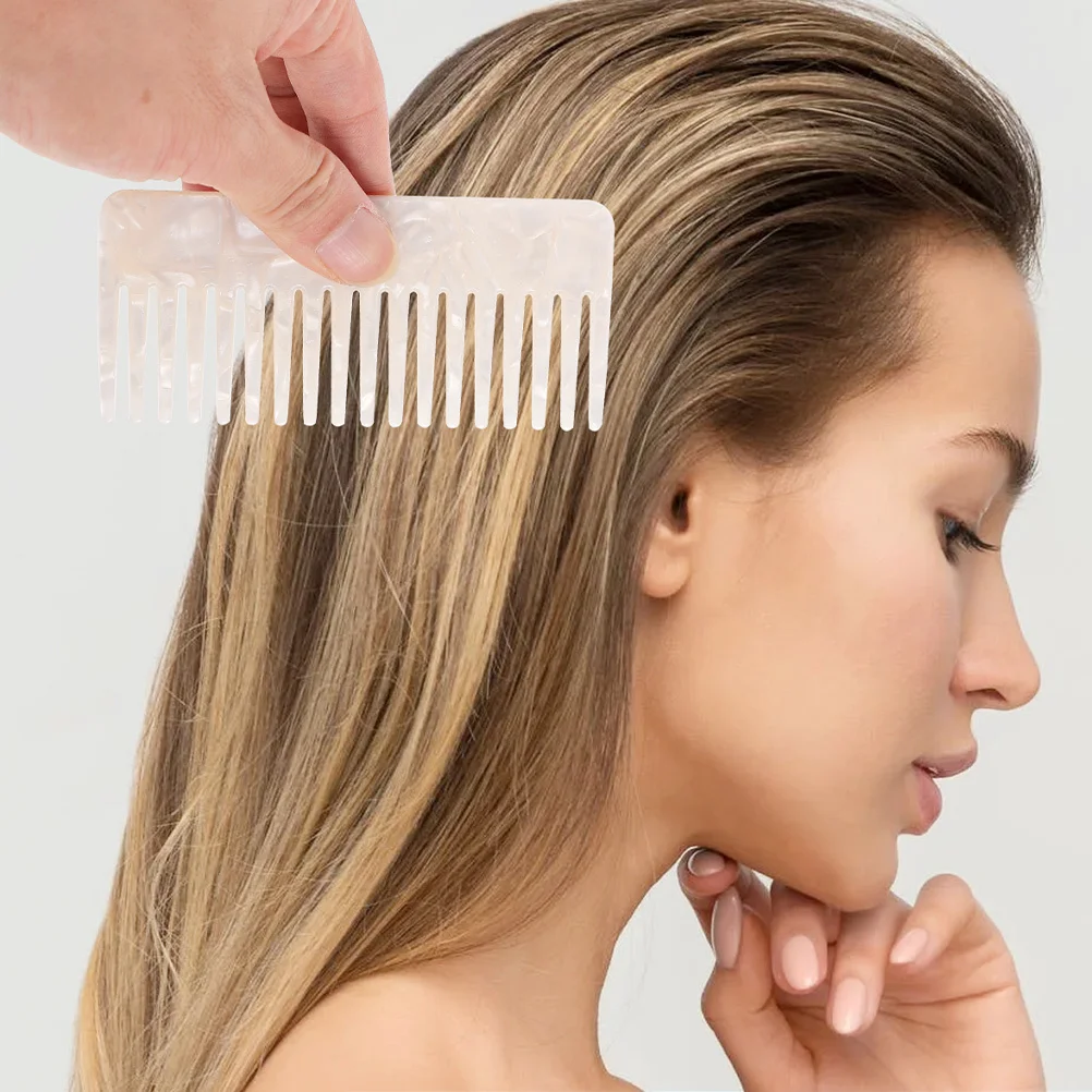 

2pcs Wide Detangling Large Tooth Comb Combs Anti Static Comb For Women Wet Dry Hair Curly Hair Travel Home Use