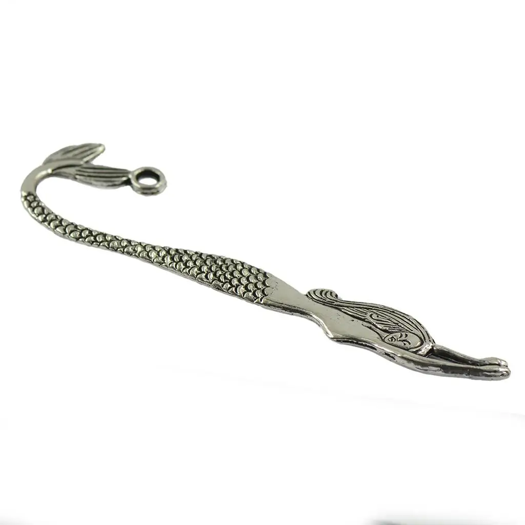 Marcapáginas de sirena ondulada única con abalorios, artesanía DIY, 10 unidades por paquete