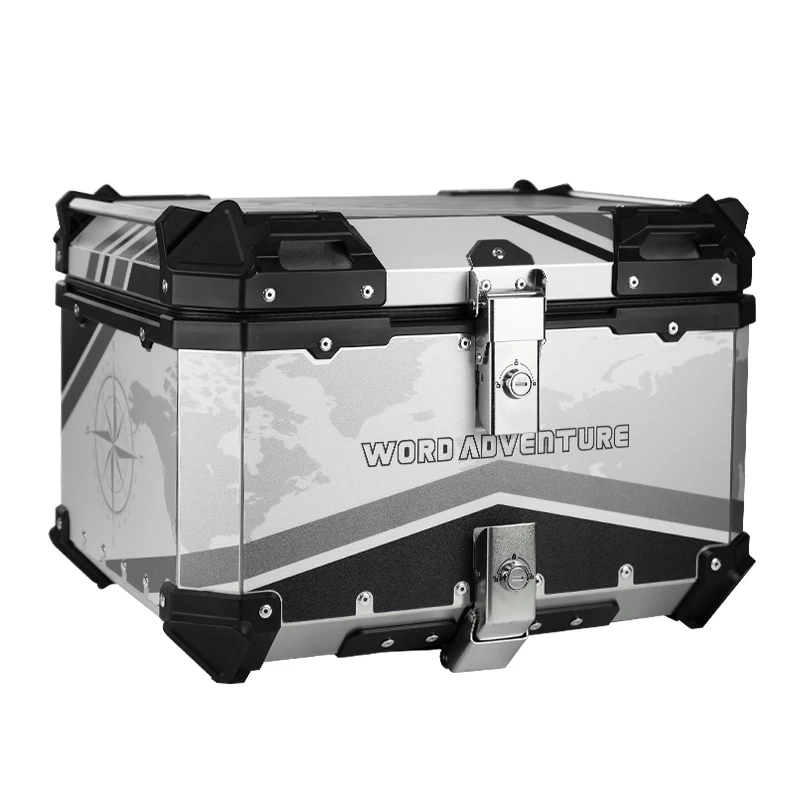 

Factory Hot Selling F2-MOTO 55L Motorcycle Trunk Aluminum Alloy Quick-release Decal Style