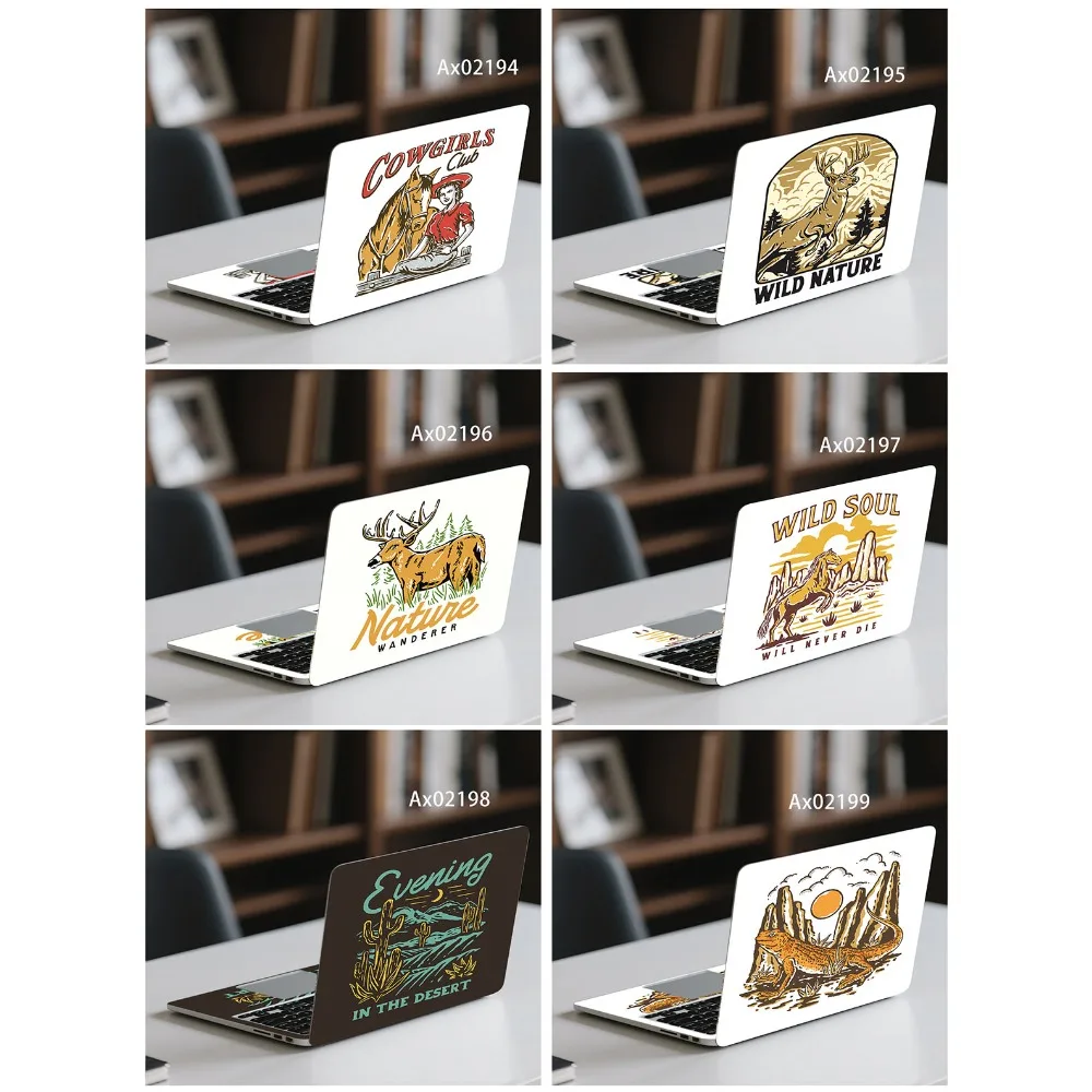 Vintage Western Cowgirl Deer Desert Anti Scratch Protective Laptop Skin Sticker High Quality PC Laptops Skin Protective Stickers