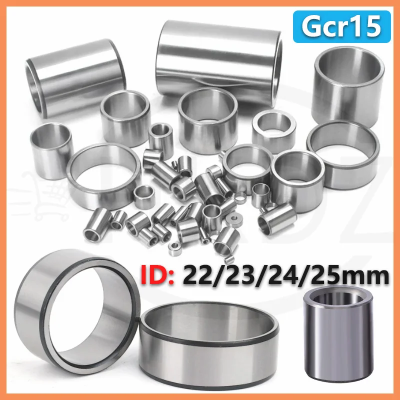 Bearing Steel Bushing ID 22/23/24/25mm Round Hollow Shaft Sleeve Wear Resistant Guide Standoff Spacers OD 25-40mm Length 5-80mm