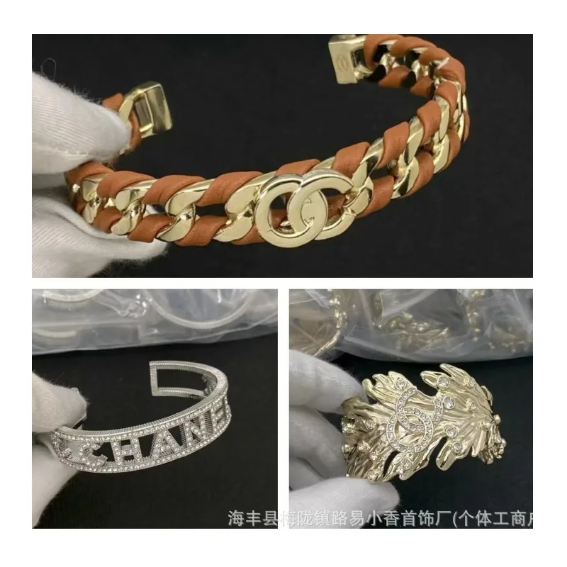 

Double Opening Bracelet with Large White Acrylic Wheat Ear Diamond Bracelet
