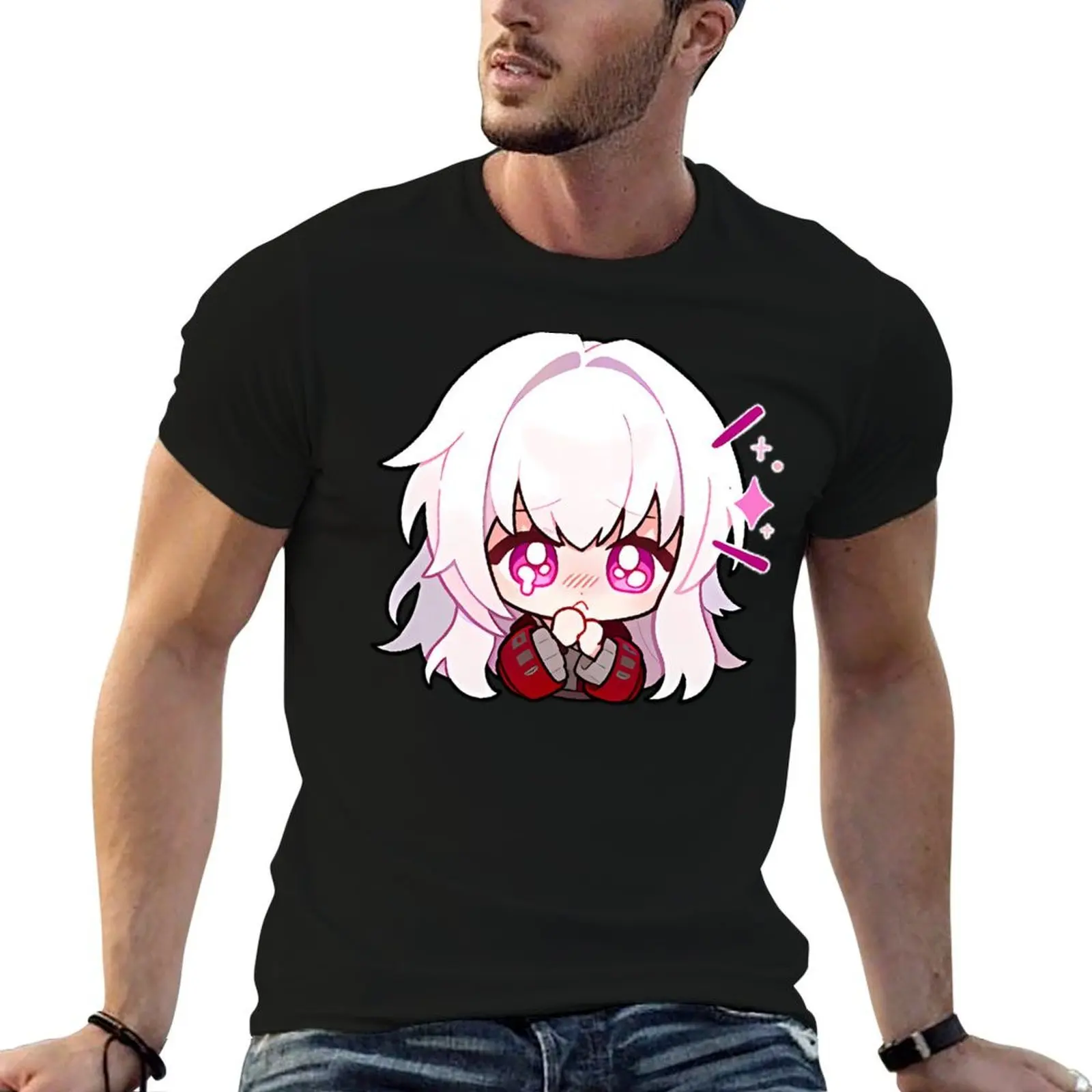 

t Rail man shirt man t Star cotton anime cotton shirt shirts Clara Honkai: high t T-Shirt quality oversize